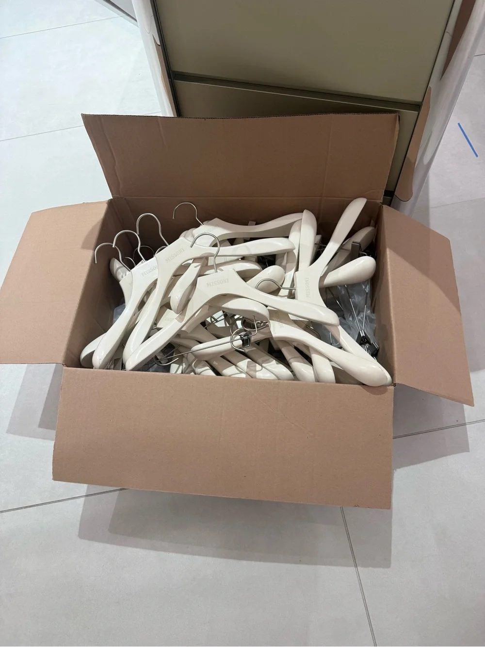 Missoni Cream Wooden Hanger Set 30 - 15 pants and 15 shirt hangers